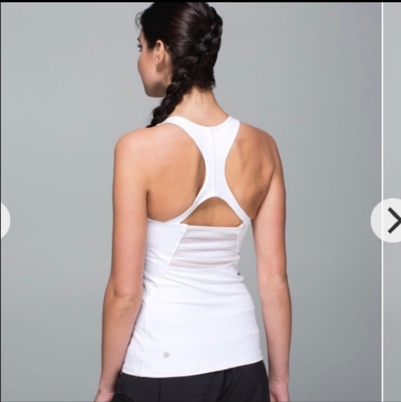 Lululemon Mesh with me white tank 2 - Picture 2 of 8
